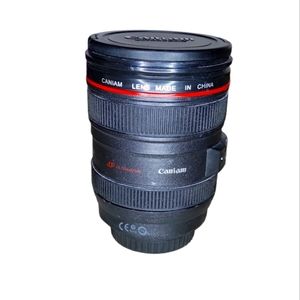 Camera lens drinking cup w/ lid